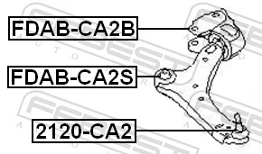 FDABCA2B Febest Silentblock de brazo de suspensión delantero inferior