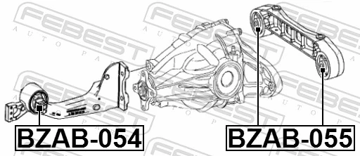 BZAB054 Febest Silentblock del soporte delantero del diferencial trasero