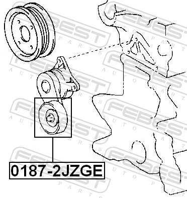01872JZGE Febest Tensor de correa de alternador
