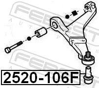 2520106F Febest Rótula inferior de suspensión