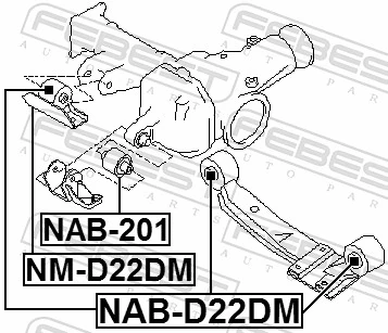NAB201 Febest Silentblock del soporte del diferencial delantero