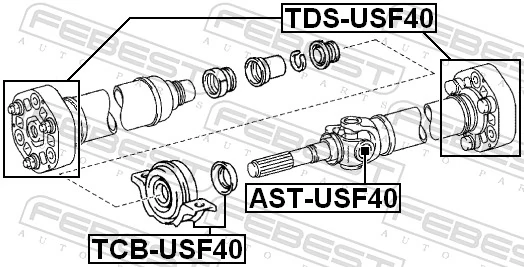 TDSUSF40 Febest Árbol cardán