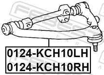 0124KCH10LH Febest Barra oscilante, suspensión de ruedas delantera, superior izquierda