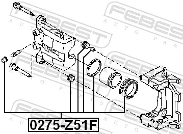 0275Z51F Febest Kit de reparación de frenos trasero