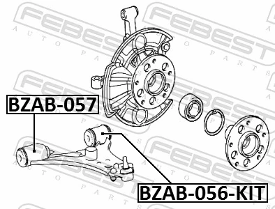BZAB057 Febest Silentblock de brazo de suspensión delantero inferior