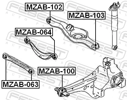 MZAB103 Febest Buje del brazo inferior trasero