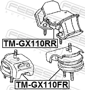 TMGX110FR Febest Almohada del Motor Izquierda / Derecha