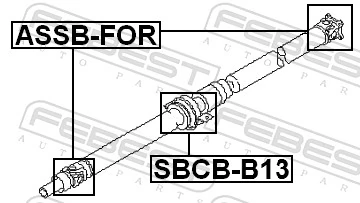 SBCBB13 Febest Rodamiento central del eje de transmisión