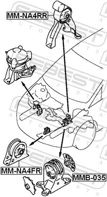 MMB035 Febest Soporte izquierdo de motor con silentblock