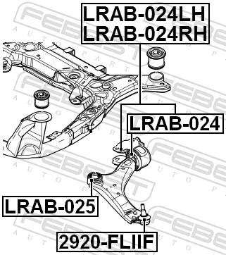 LRAB024 Febest Silentblock de brazo de suspensión delantero inferior