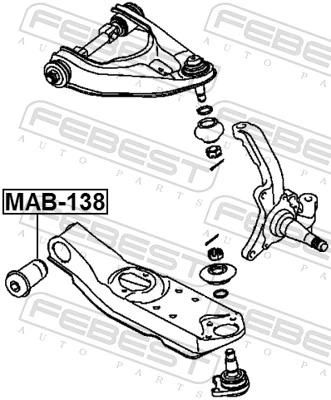 MAB138 Febest Silentblock de brazo de suspensión delantero inferior