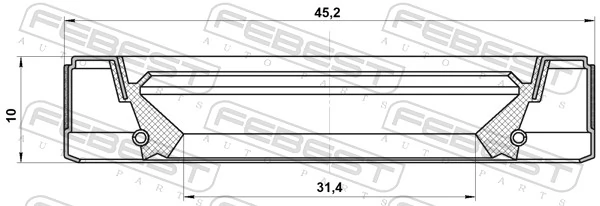 95GEY33451010X Febest Retén del eje primario de la caja de transferencia