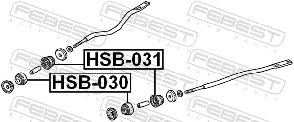 HSB030 Febest Buje delantero de la barra radial delantera