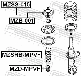 MZB001 Febest Rodamiento, copela amortiguador delantero
