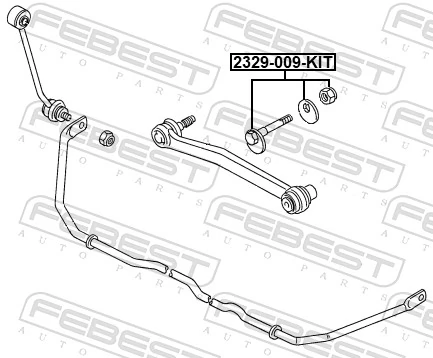 2329009KIT Febest Perno de fijación interior del brazo oscilante inferior trasero