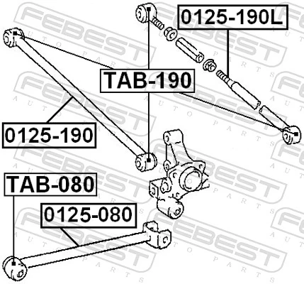 TAB190 Febest Buje del brazo transversal trasero