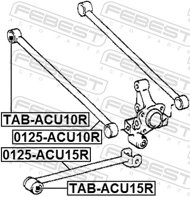 TABACU10R Febest Silentblock de brazo transversal de suspensión trasera