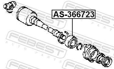 AS366723 Febest Soporte de rodamiento intermedio del semieje delantero
