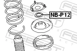NBP12 Febest Rodamiento, copela amortiguador delantero