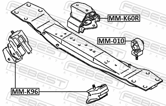 Soporte de caja de velocidades para Mitsubishi L 200 III K60, K70