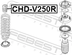 CHDV250R Febest Tope de amortiguador trasero