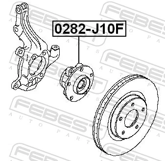 0282J10F Febest Cubo delantero
