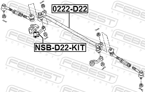 NSBD22KIT Febest Buje del brazo oscilante