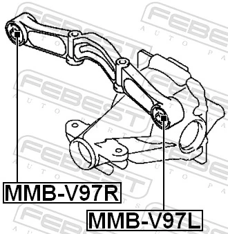MMBV97R Febest Buje de la traviesa de montaje del diferencial trasero derecho