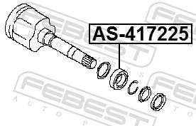 AS417225 Febest Soporte de rodamiento intermedio del semieje delantero