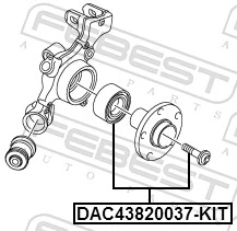 DAC43820037KIT Febest Rodamiento de rueda trasera