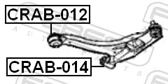 CRAB014 Febest Silentblock de brazo de suspensión delantero inferior