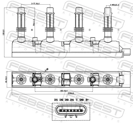 18640003 Febest Bobina de ignición