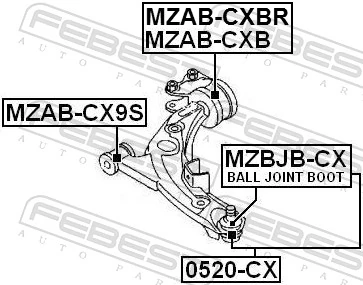 MZABCX9S Febest Silentblock de brazo de suspensión delantero inferior