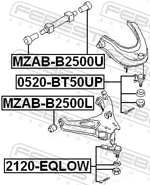 Rótula inferior de suspensión UH7434550 Mazda