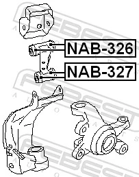 NAB327 Febest Buje del brazo de suspensión delantero superior
