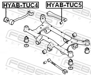HYABTUC4 Febest Buje del brazo longitudinal trasero