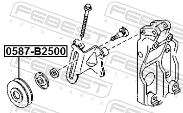 0587B2500 Febest Polea tensora