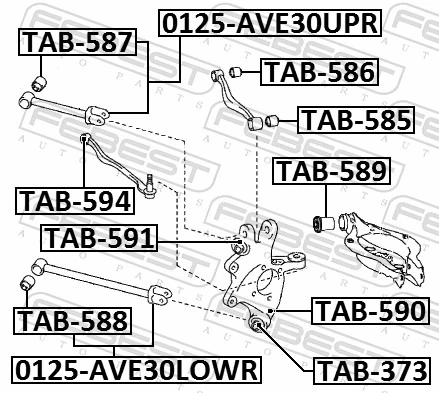 TAB589 Febest Buje del brazo inferior trasero