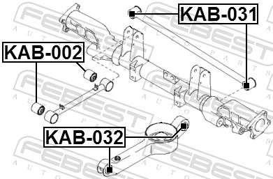 KAB031 Febest Silentblock de brazo transversal de suspensión trasera