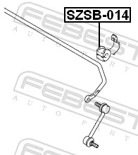 SZSB014 Febest Buje de barra estabilizadora trasera