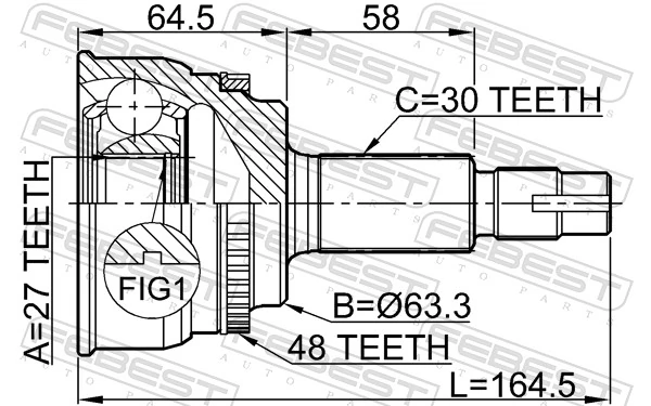 Junta homocinética para Lexus IS  E1