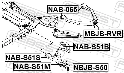 NABS51M Febest Silentblock de brazo de suspensión delantero inferior