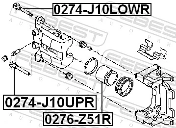0276Z51R Febest Émbolo de la pinza de freno trasera
