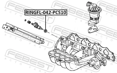 RINGFL042PCS10 Febest Arandela de asiento del inyector