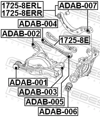 ADAB002 Febest Buje del brazo inferior trasero