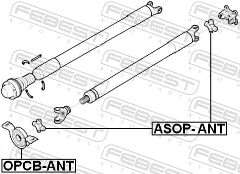 OPCBANT Febest Rodamiento central del eje de transmisión