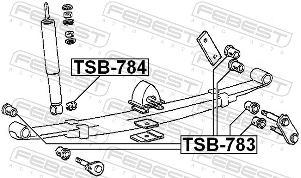 TSB784 Febest Buje de amortiguador trasero