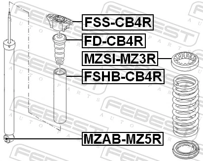 FSSCB4R Febest Soporte amortiguador trasero