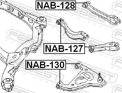 NAB127 Febest Buje de mangueta trasera