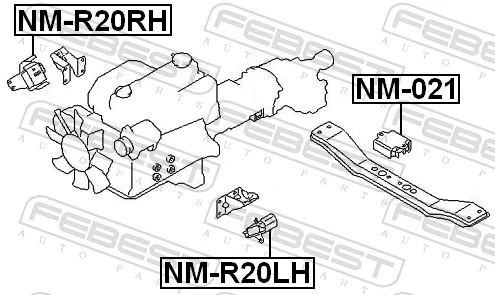 NMR20RH Febest Soporte de motor derecho